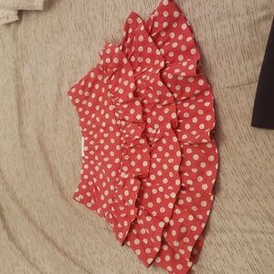 Hanna Anderson pink polkadot ruffle skirt